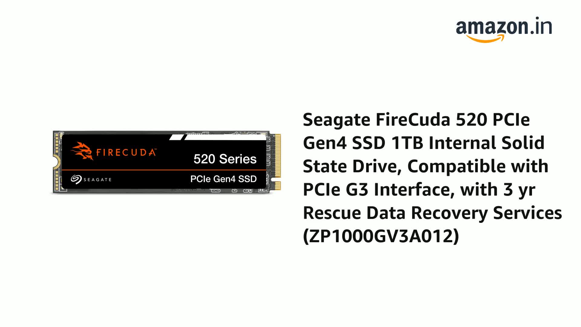 Seagate FireCuda 520 PCIe Gen4 SSD 1TB Internal Solid State